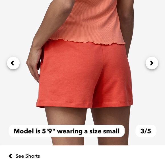 NWT WOMENS PATAGONIA Regenerative Organic Certified French Terry Shorts Pimento - Picture 4 of 10